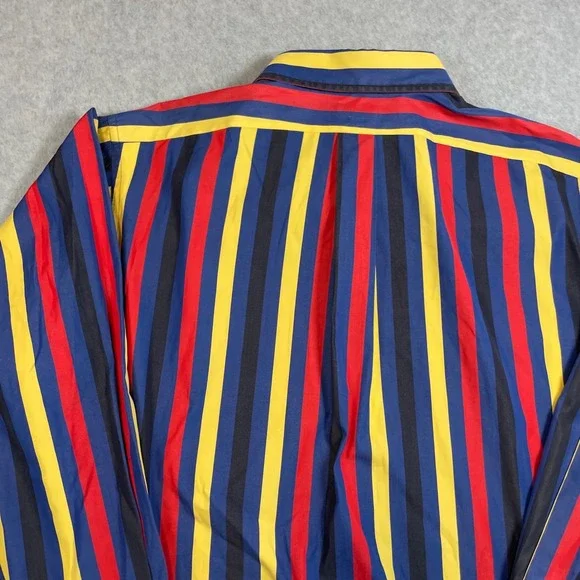 Maus & Hoffman Shirt Mens XXL Blue Striped Long Sleeve Button Down Made USA - Picture 15 of 16